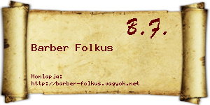 Barber Folkus névjegykártya